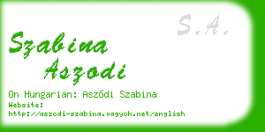 szabina aszodi business card
