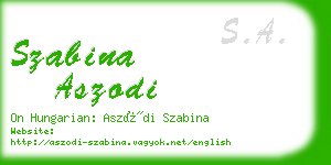 szabina aszodi business card